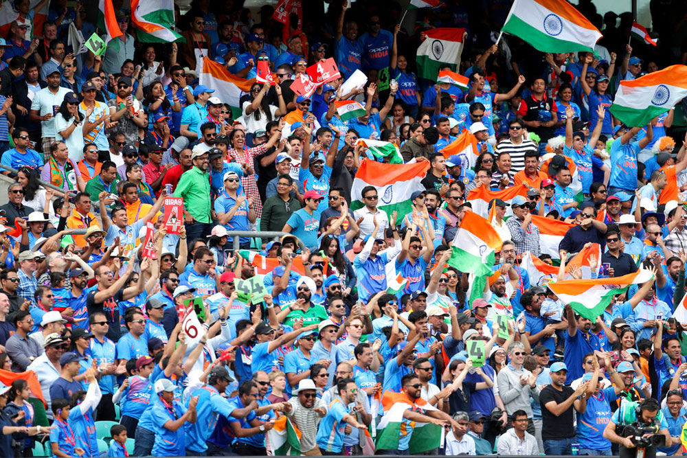 Indian Fans cheering for Team India